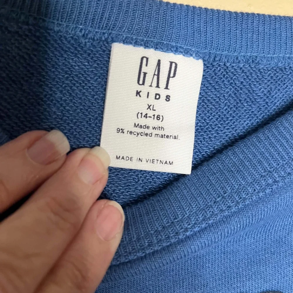 Gap Blue Kids XL 14/16 Ram SF Athletic Department Sweatshirt